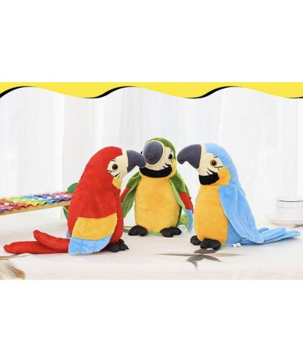 Talking Plush Parrot Military Macaw Interactive Toy